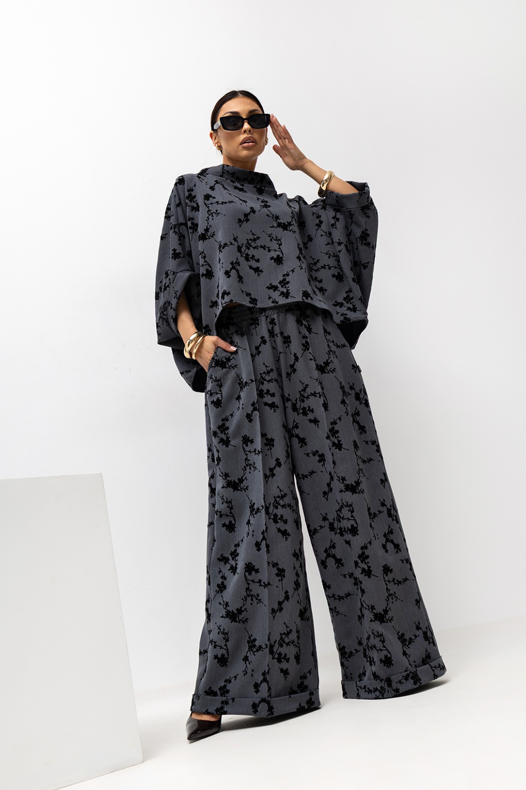 Damska Bluzka Roses Kimono (szary) Miss City Official