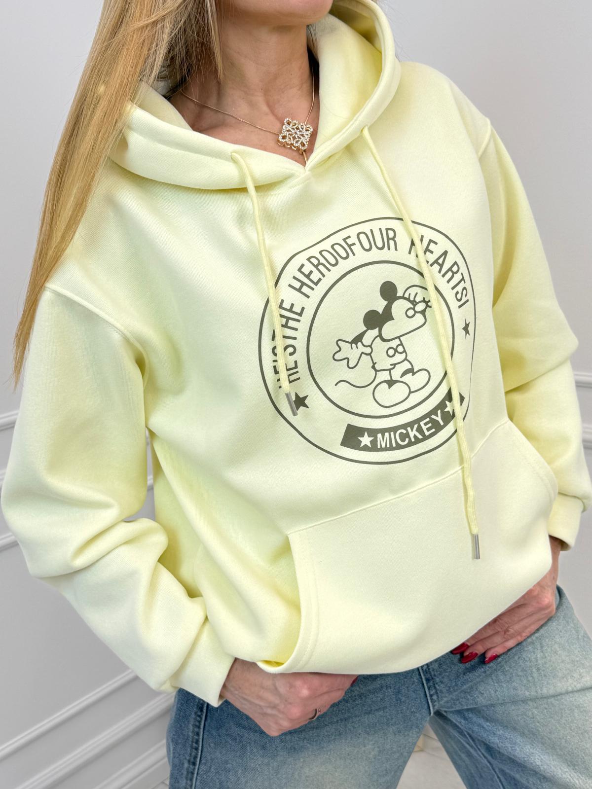 Bluza Żółta z Kapturem Mickey