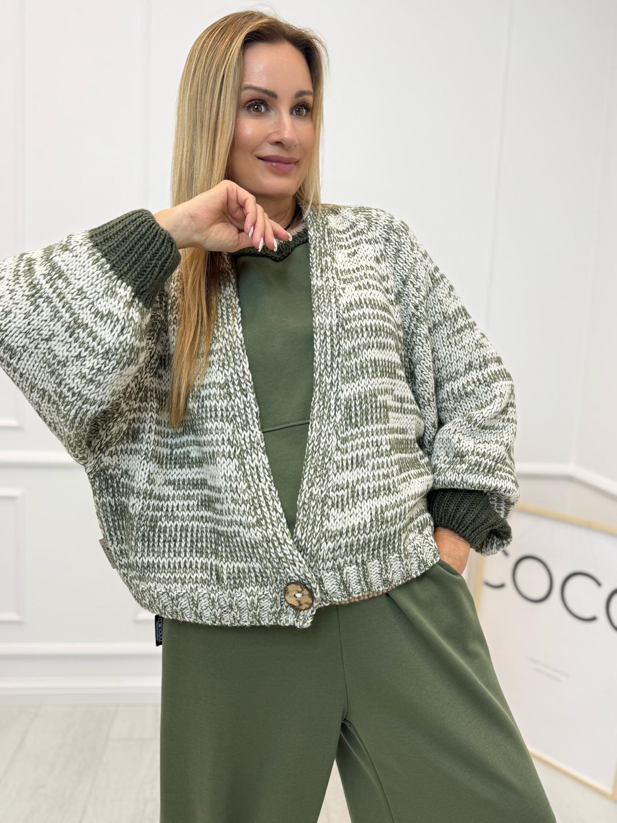 Sweter Kardigan Minouu Khaki Oliwka
