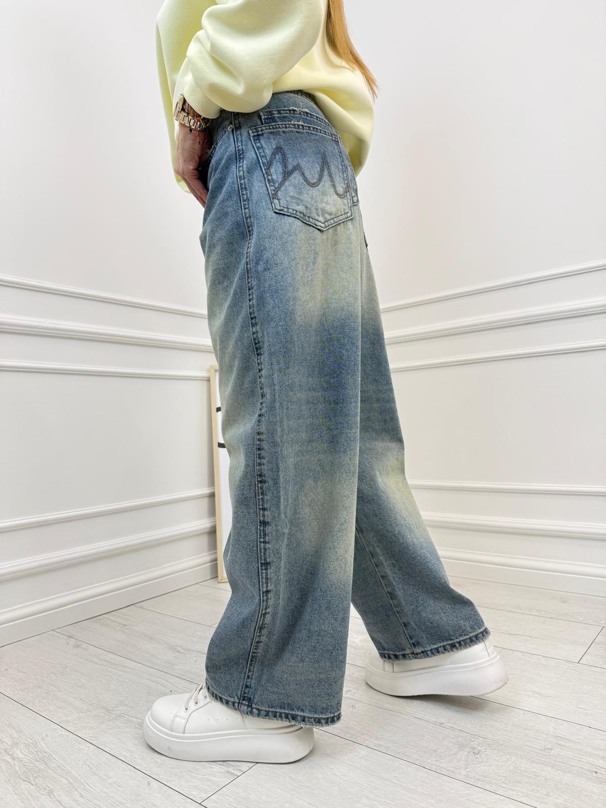 Spodnie Jeans Zz Szeroka Nogawka