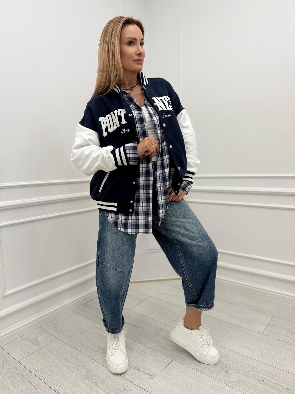 Granatowa Bluza Baseball PONT