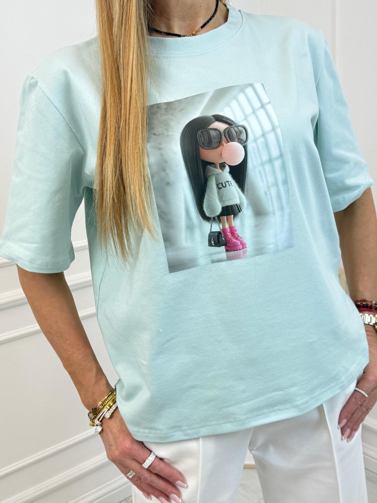 Bluzka BOCCA T-shirt CUTIE Miętowa