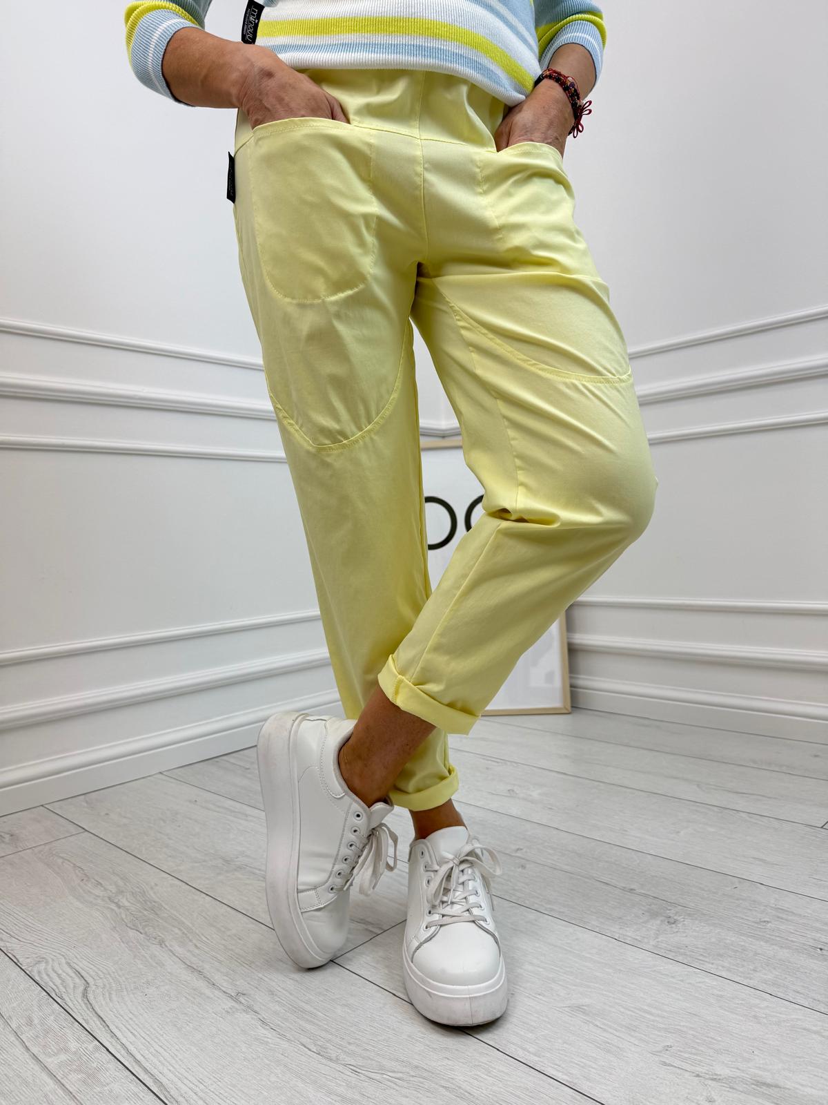 Bananowe Spodnie Minouu Dwie Kieszenie 