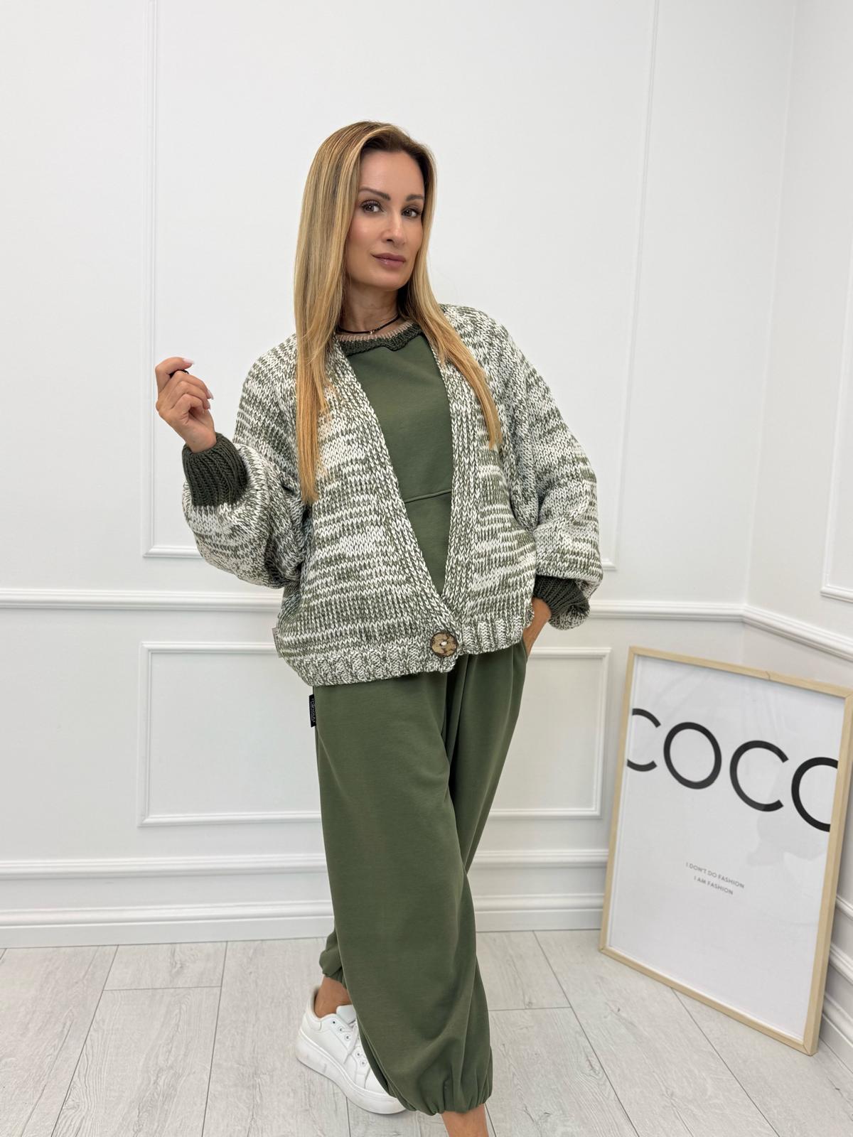 Sweter Kardigan Minouu Khaki Oliwka