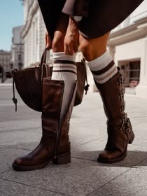 Podkolanówki Damskie Białe w Prążek z Paskami - Polska zdjęcie 2