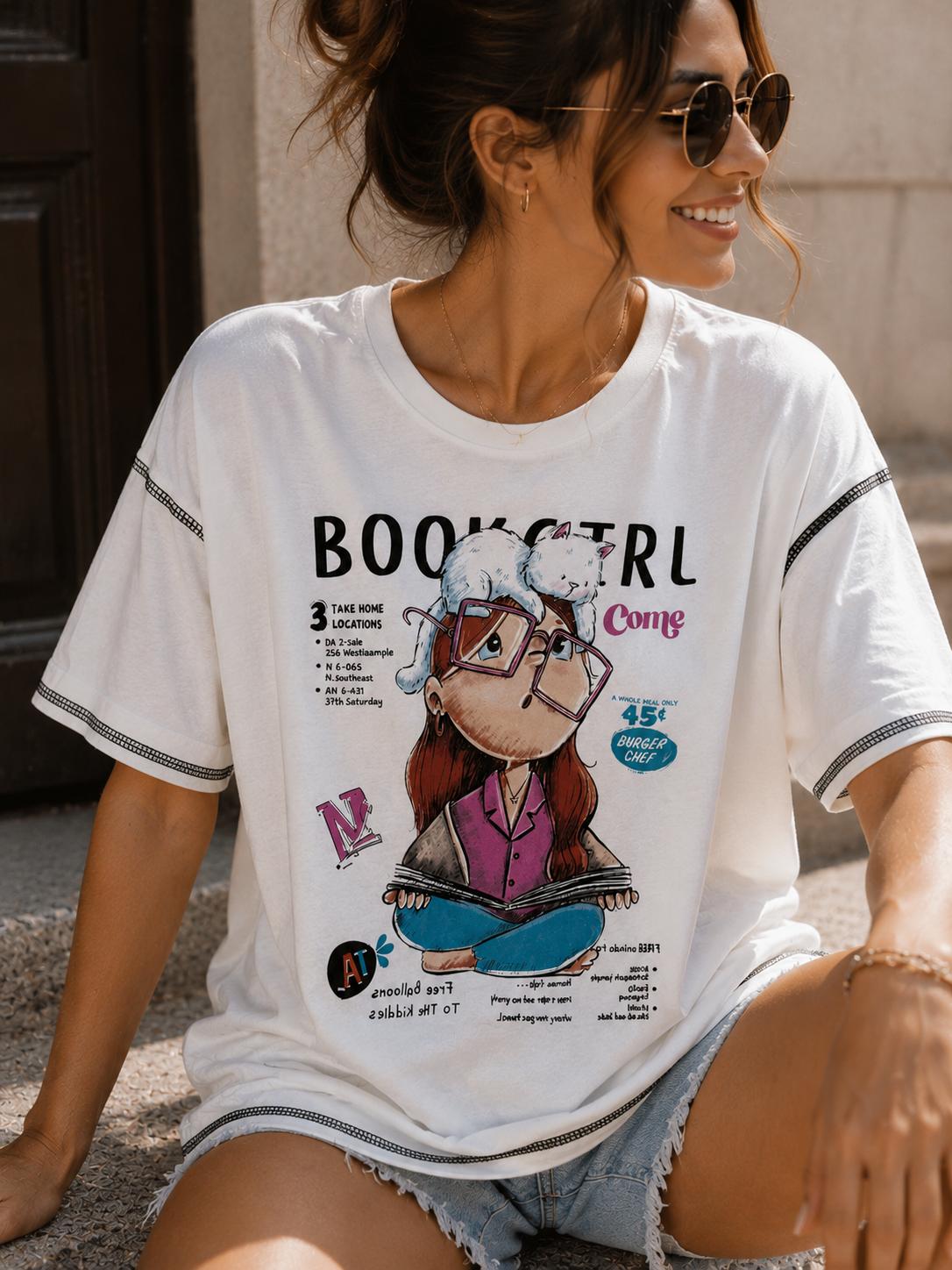 Biała  Bluzka T-shirt z Aplikacją Cringe