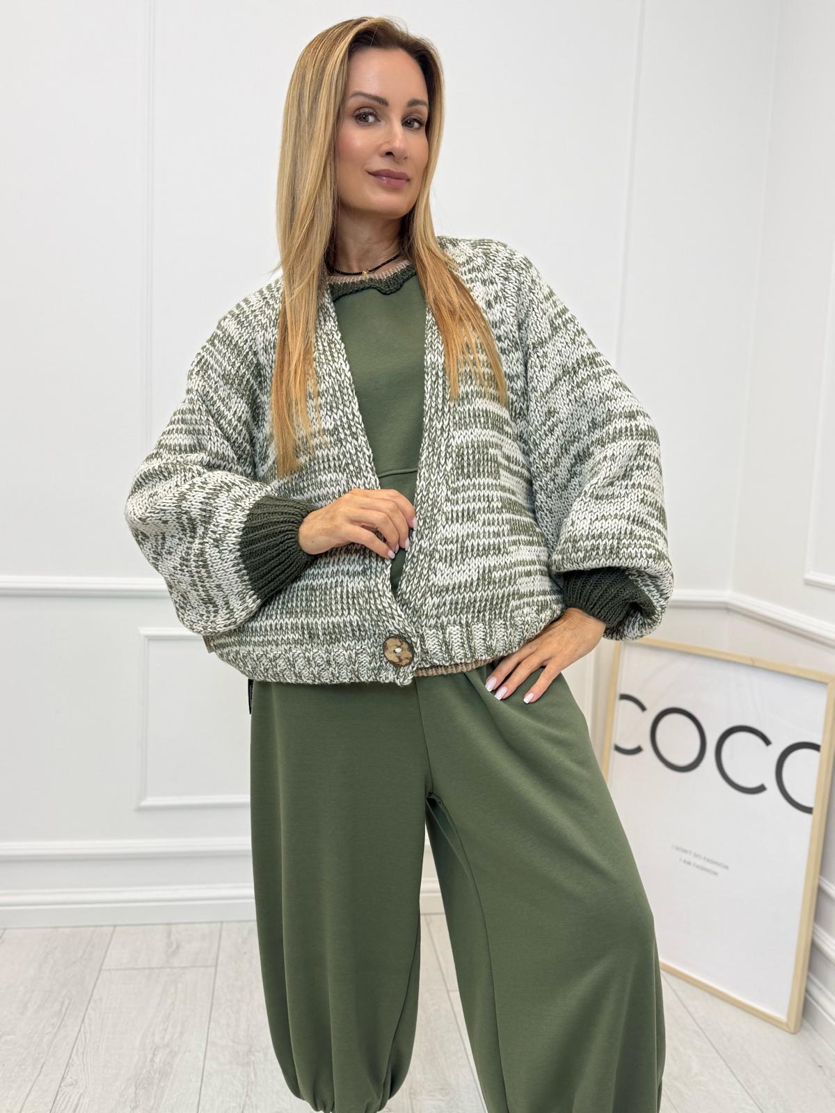 Sweter Kardigan Minouu Khaki Oliwka