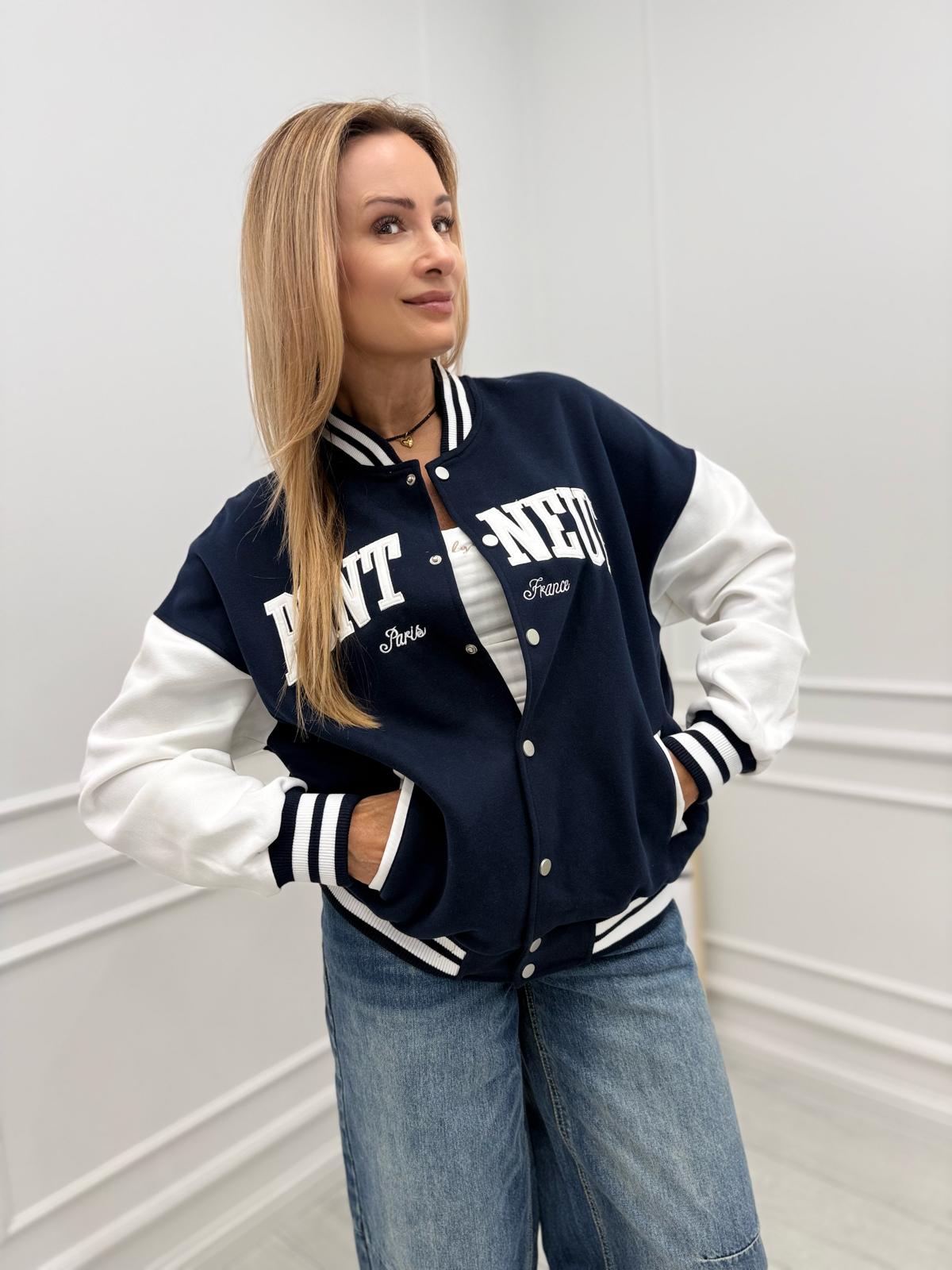 Granatowa Bluza Baseball PONT