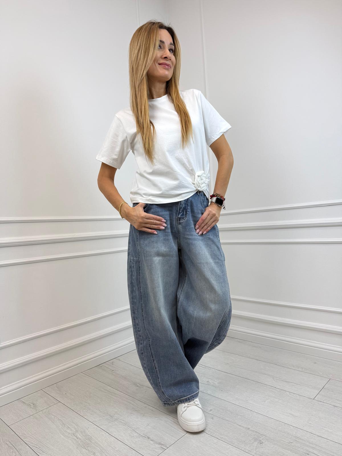 Spodnie Jeans  Szeroka Nogawka