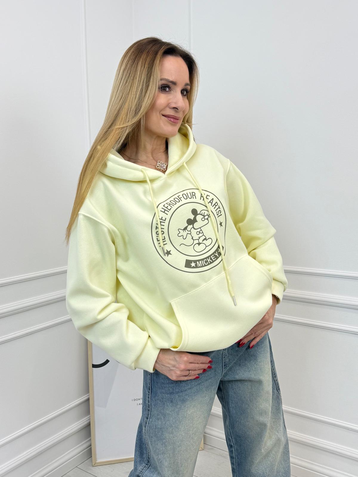 Bluza Żółta z Kapturem Mickey