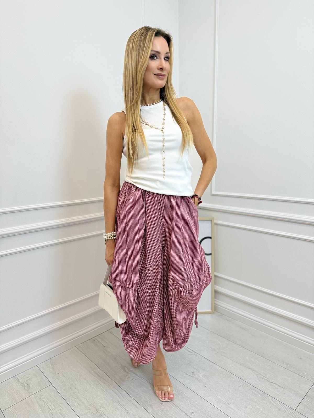 Luźne Spódnico Spodnie Czerwone