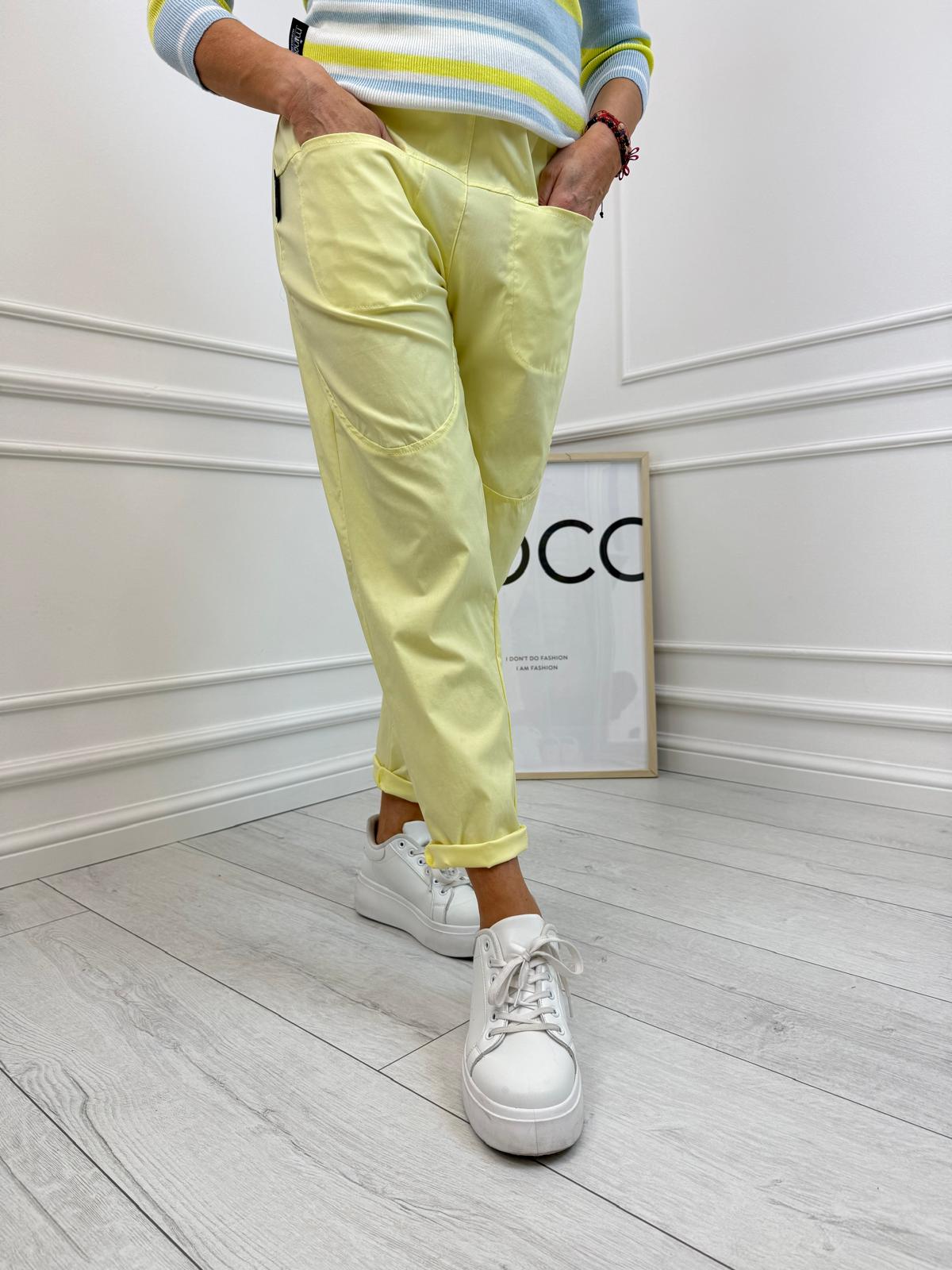 Bananowe Spodnie Minouu Dwie Kieszenie 