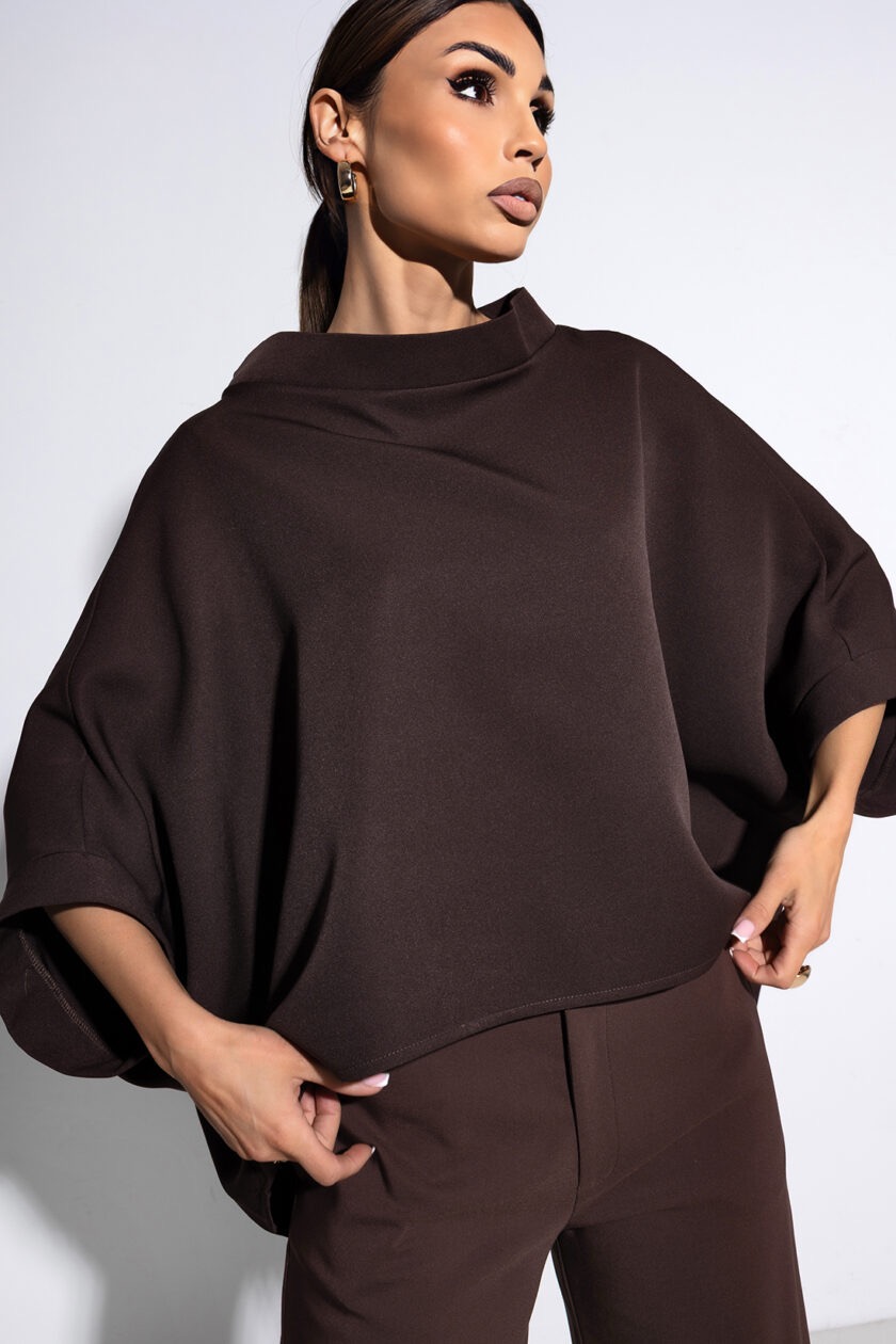 Damska Bluzka Kimono (brązowy)