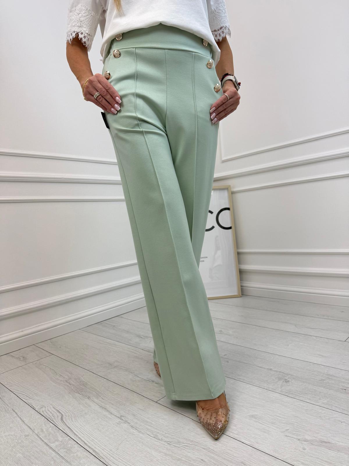 Matcha Szerokie Spodnie Minouu 8 Guzików