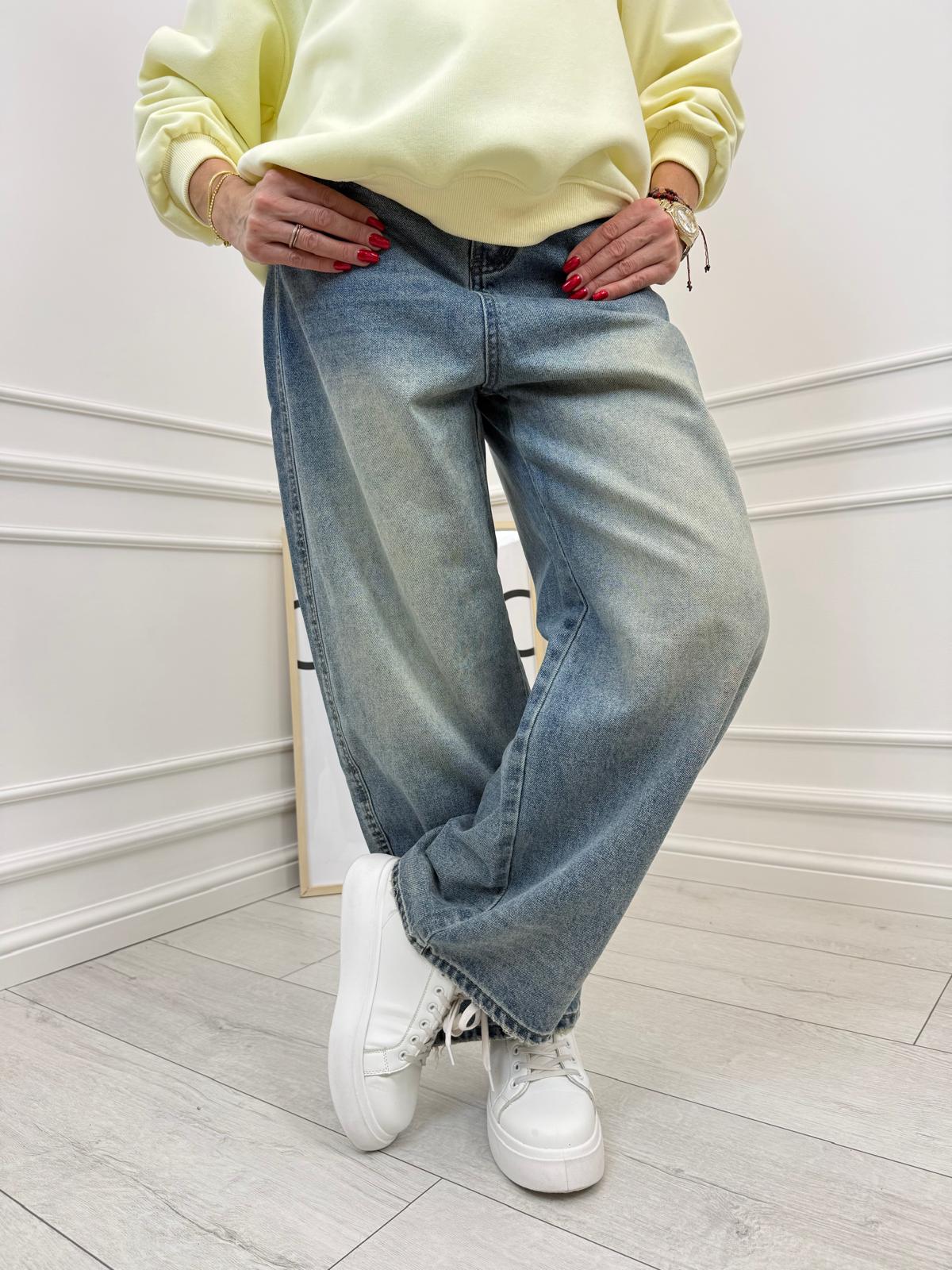 Spodnie Jeans Zz Szeroka Nogawka