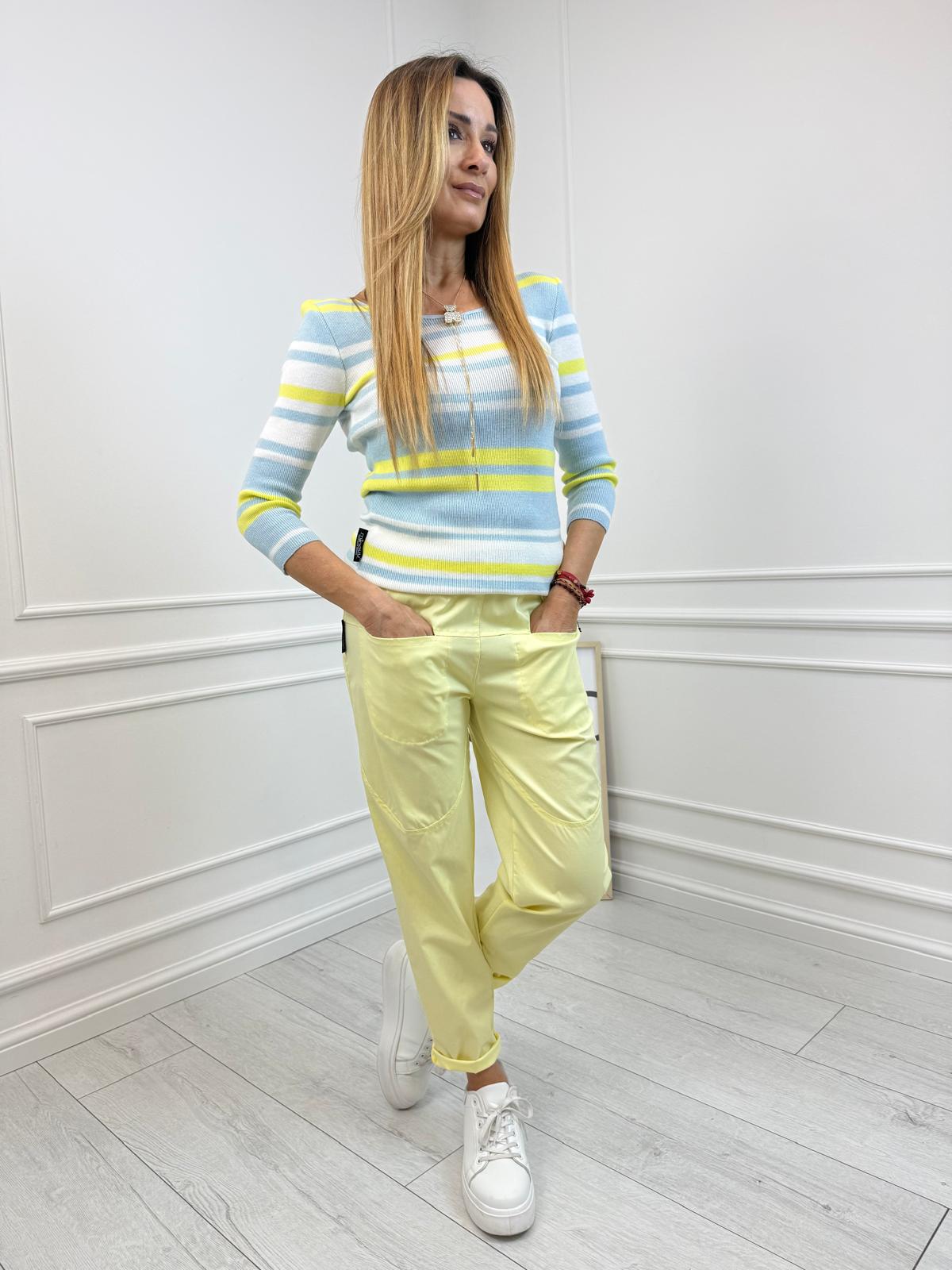 Bananowe Spodnie Minouu Dwie Kieszenie 