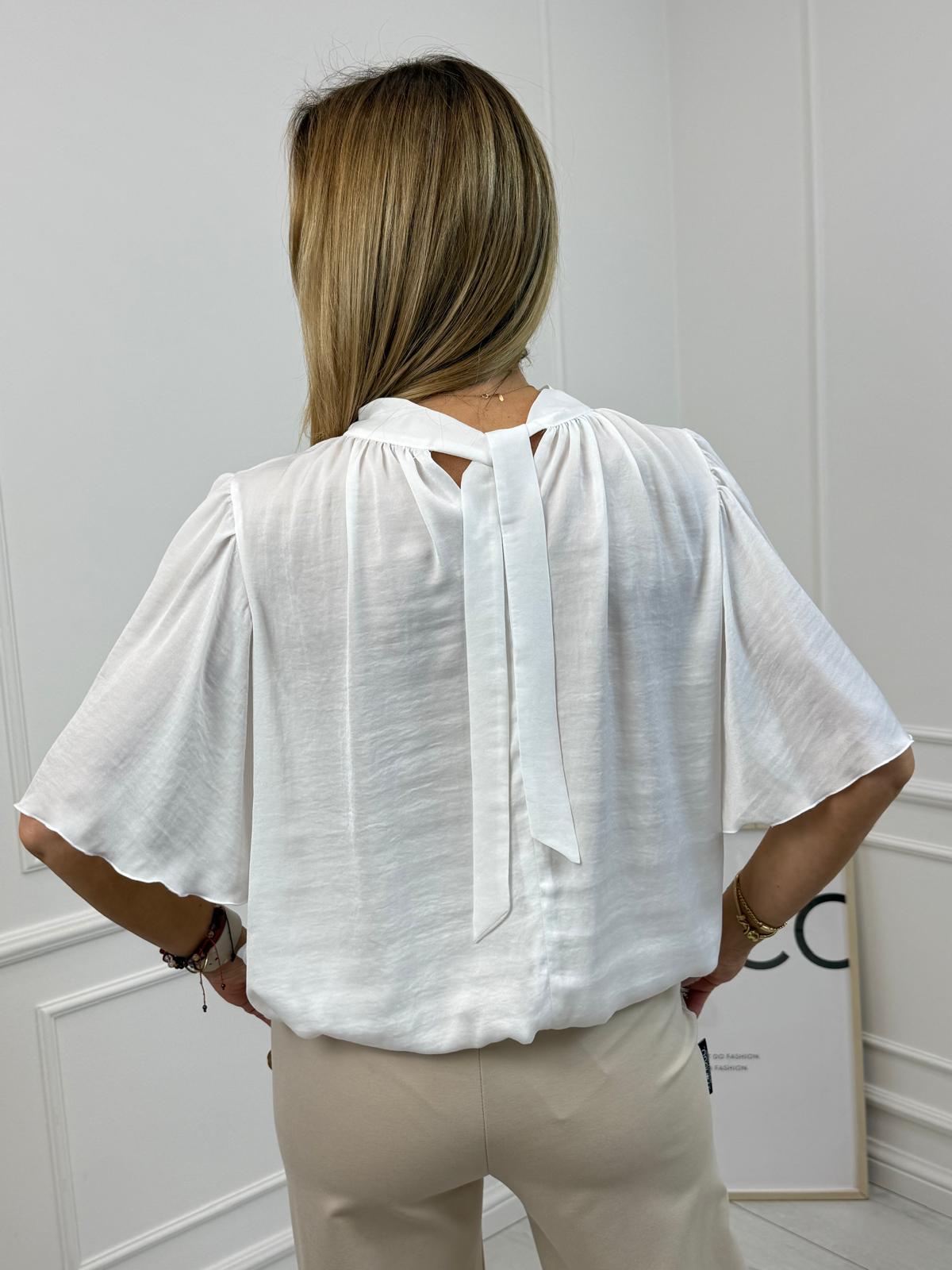 Biała Bluzka Bocca z Wiązaniem 