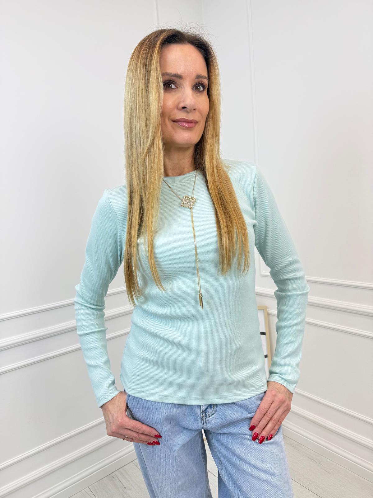 Miętowa Bluzka Basic BOCCA