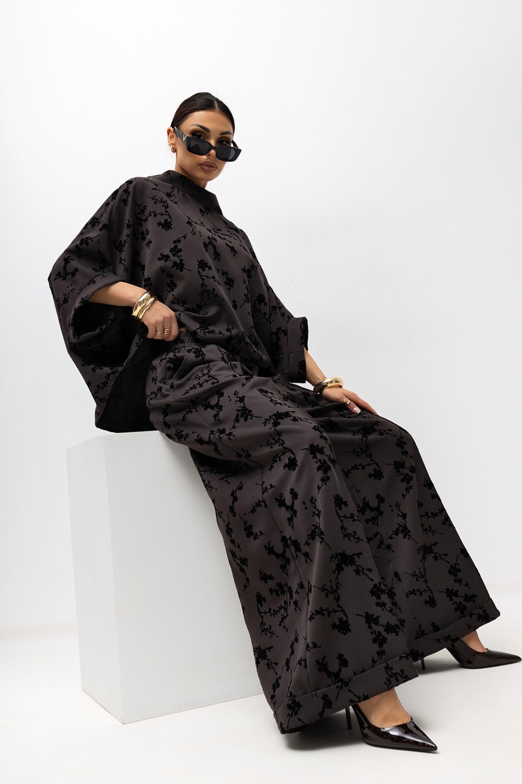 Damska Bluzka Roses Kimono (brąz) Miss City Official