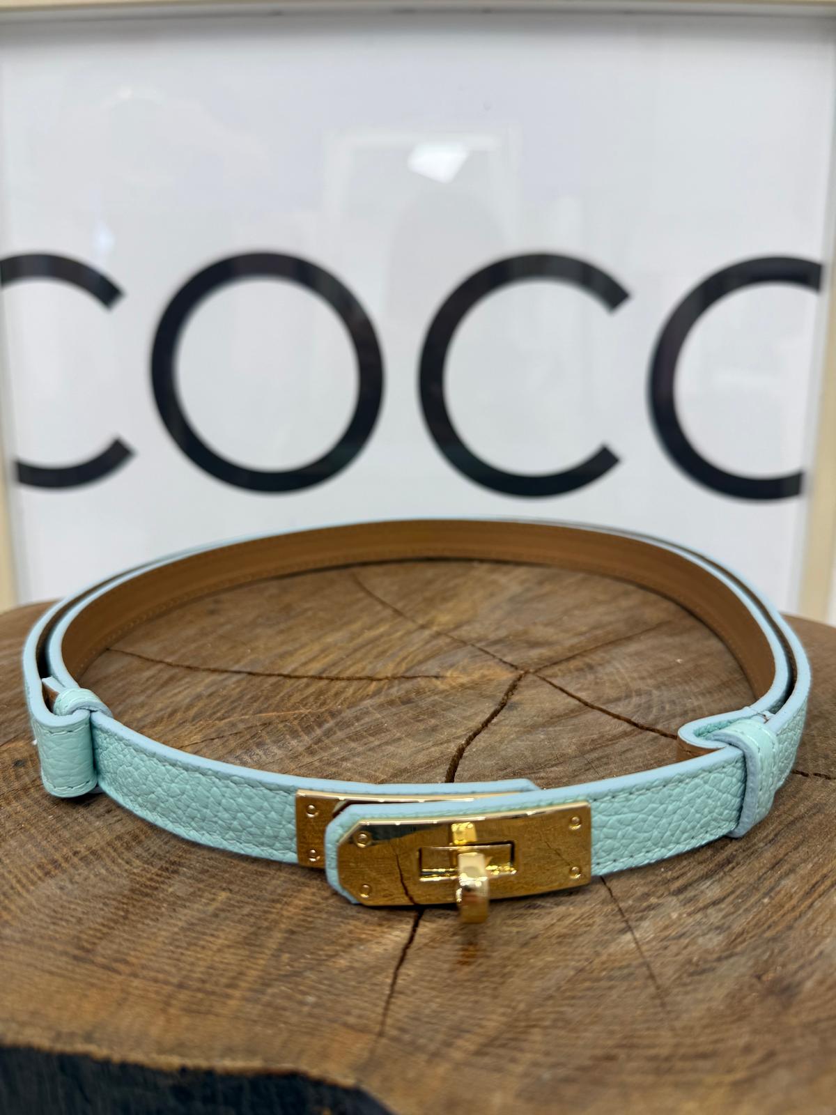 Pasek ala' Hermes Skóra Naturalna Kolor Szałwia