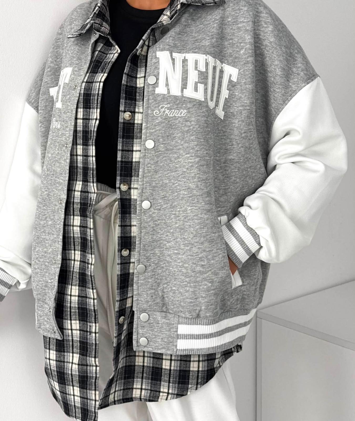 Szara Bluza Baseball PONT