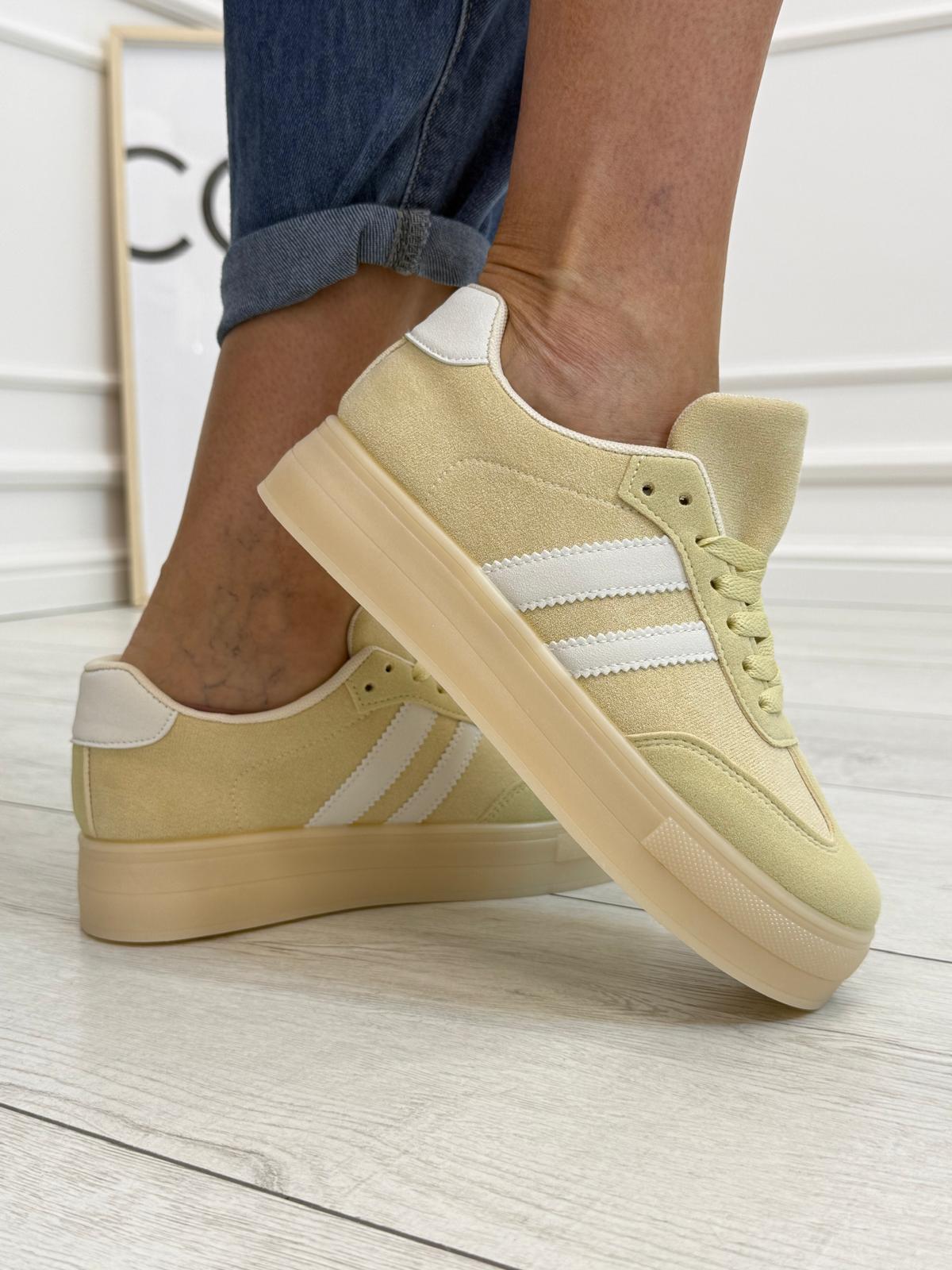 Waniliowe Buty Trampki Sneakersy