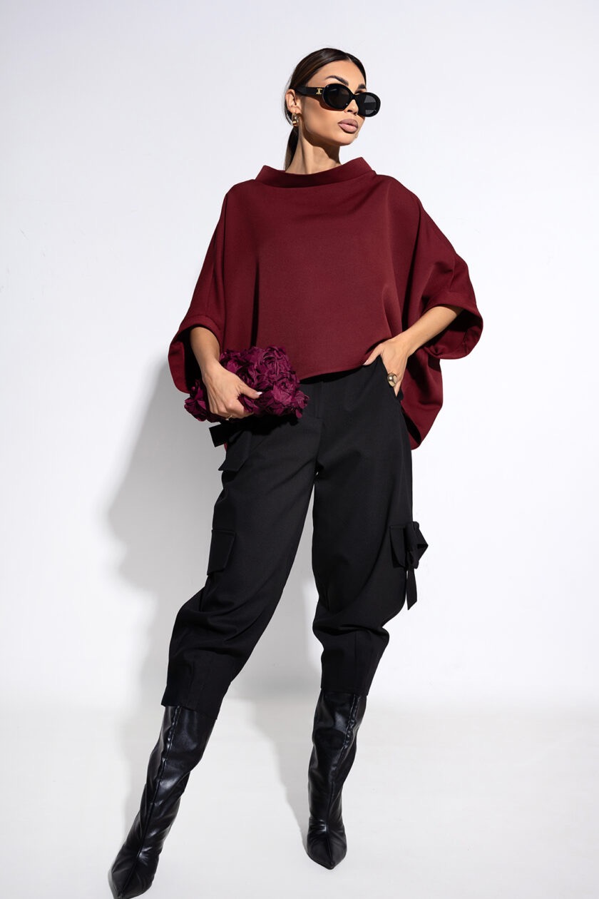 Damska Bluzka Kimono (bordowy)