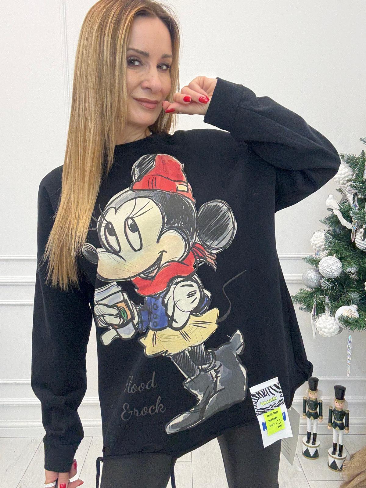 Czarna Bluza Myszka Miki