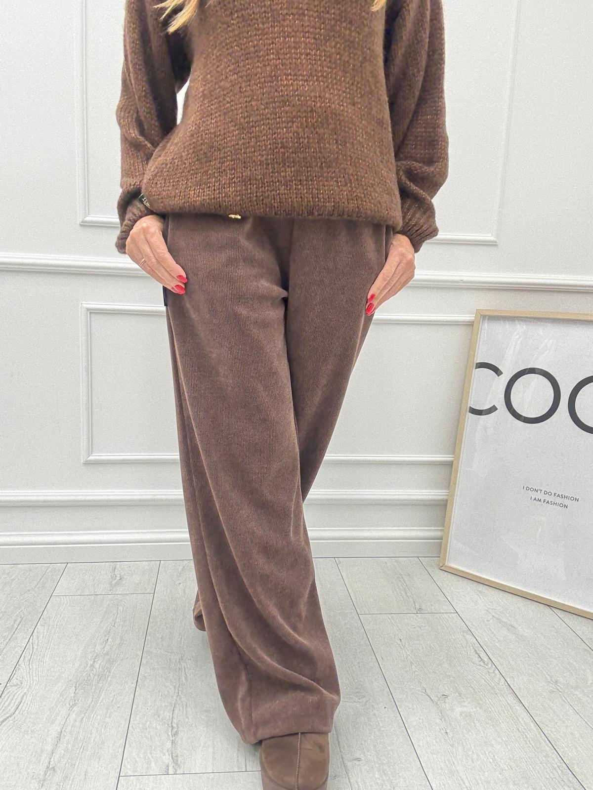 Czekolada Szerokie Spodnie Szenilowe Szwedy Minouu 