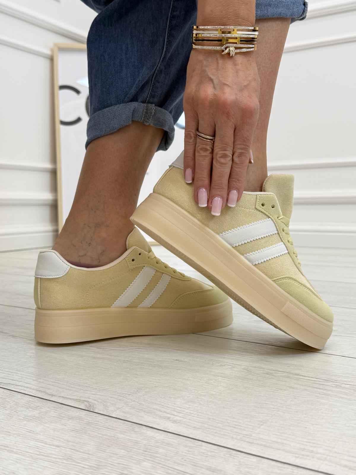 Waniliowe Buty Trampki Sneakersy