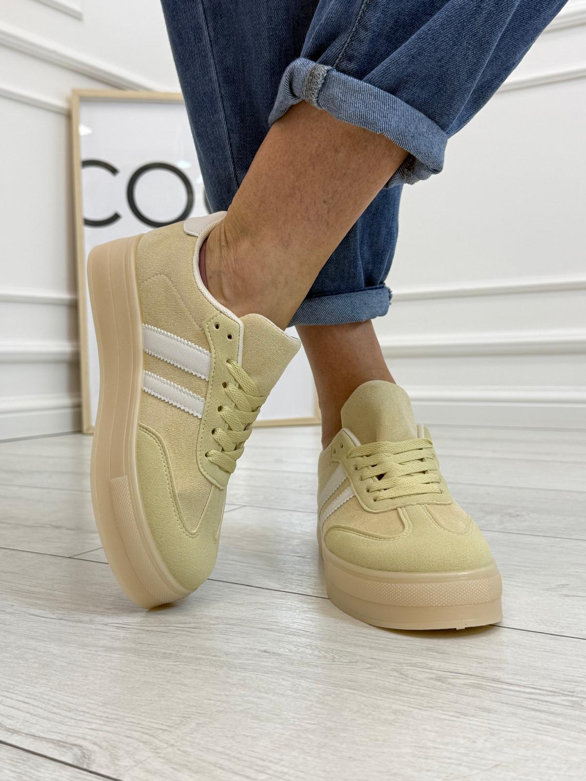 Waniliowe Buty Trampki Sneakersy