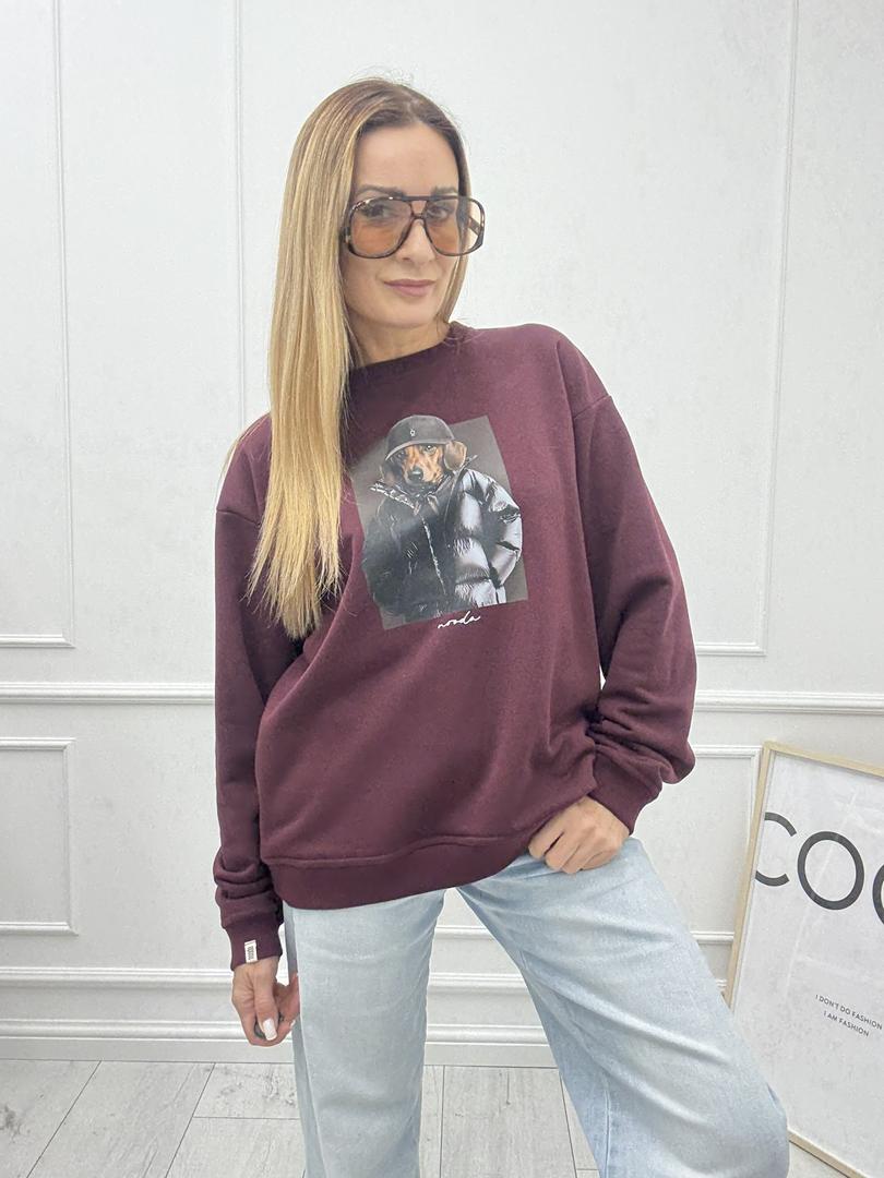 Bluza Nooda Jamnik w Pikówce Wino