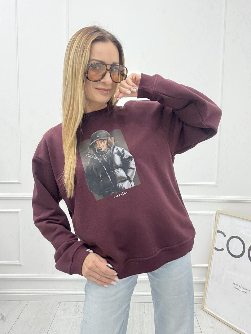 Bluza Nooda Jamnik w Pikówce Wino