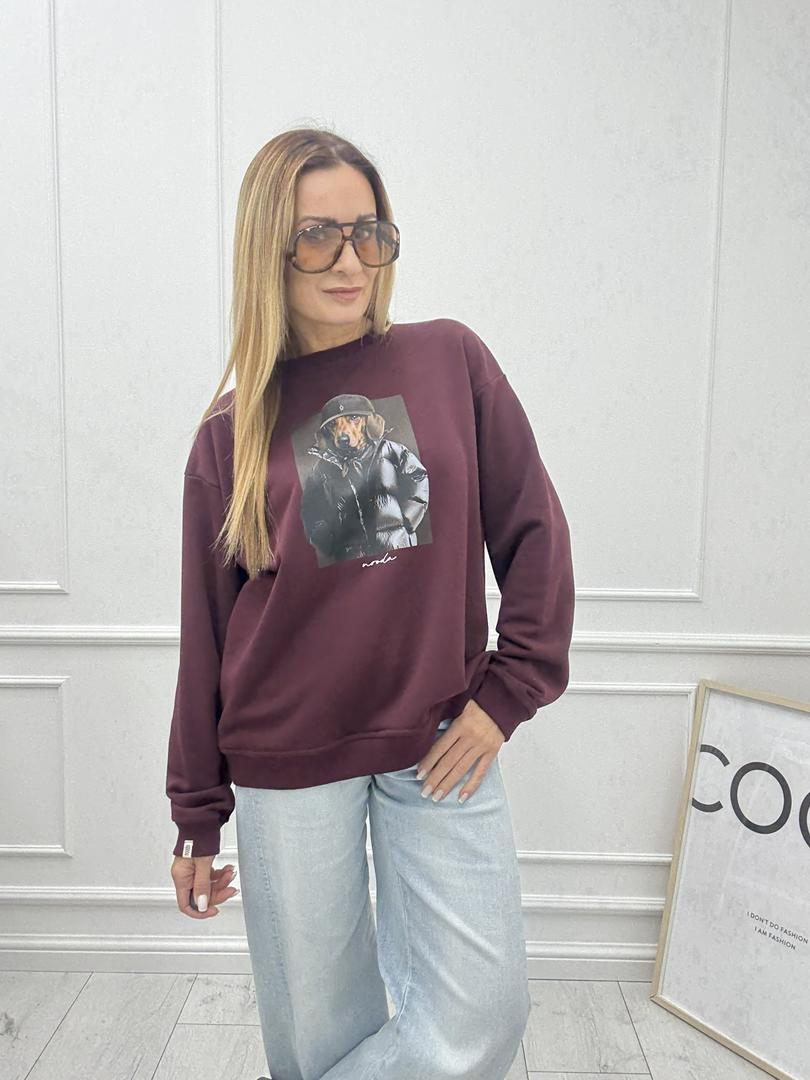 Bluza Nooda Jamnik w Pikówce Wino