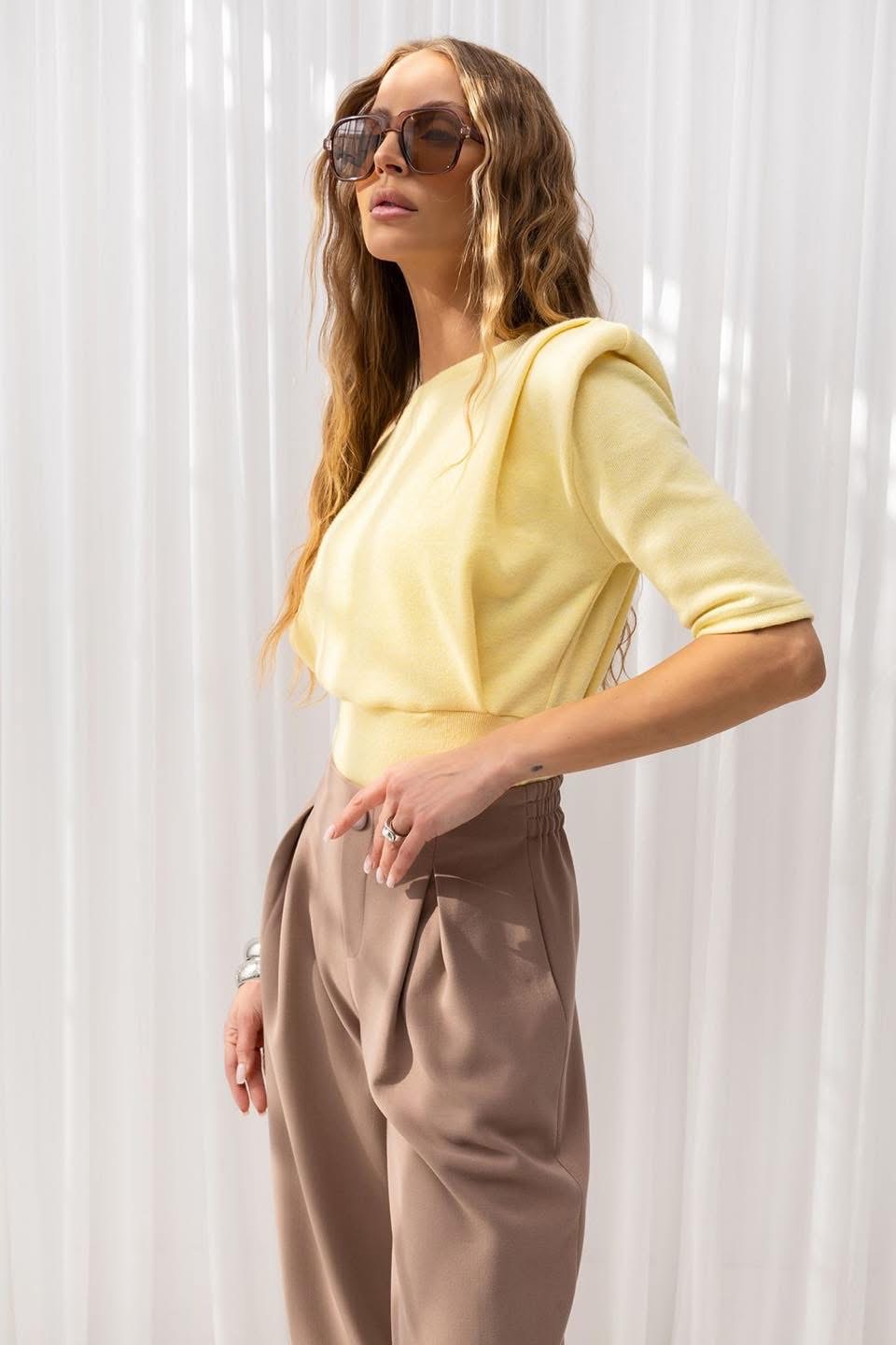 Żółty Sweterek Bluzka JOLMAR 