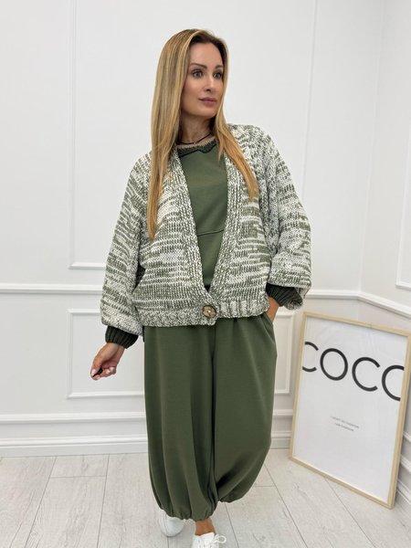 Sweter Kardigan Minouu Khaki Oliwka
