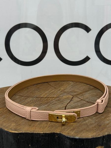 Pasek ala' Hermes Skóra Naturalna Kolor Pudrowy Róż