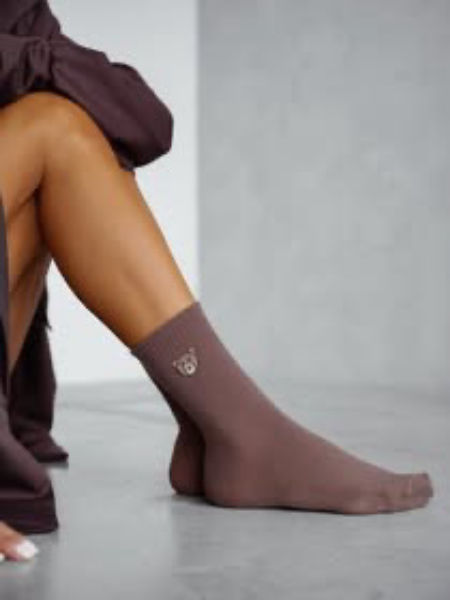 Skarpetki Damskie Brązowe Niedźwiadek