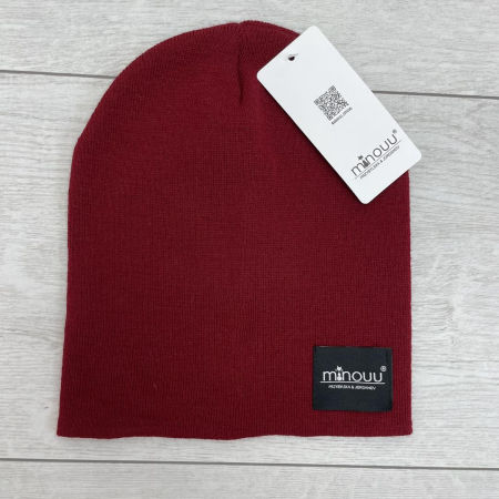 Klasyczna Czapka Minouu Kolor Wino 