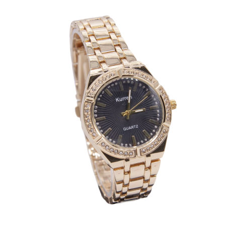 Zegarek Kurren Czarna Koperta Cyrkonia