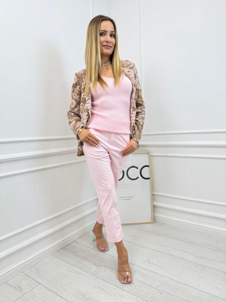 Spodnie Kanty Cygaretki Minouu Różowe