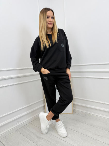 Masełkowy Komplet Dresowy BB Minouu Czarny