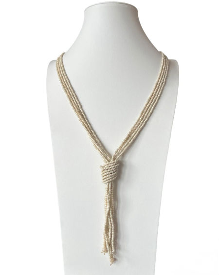 Beżowy Długi Naszyjnik