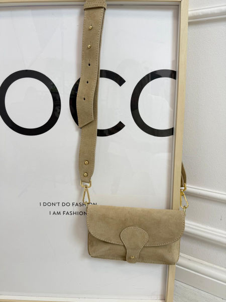 Zamszowa Torebka Beżowa 