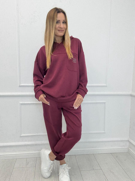 Masełkowy Komplet Dresowy BB Minouu Wino