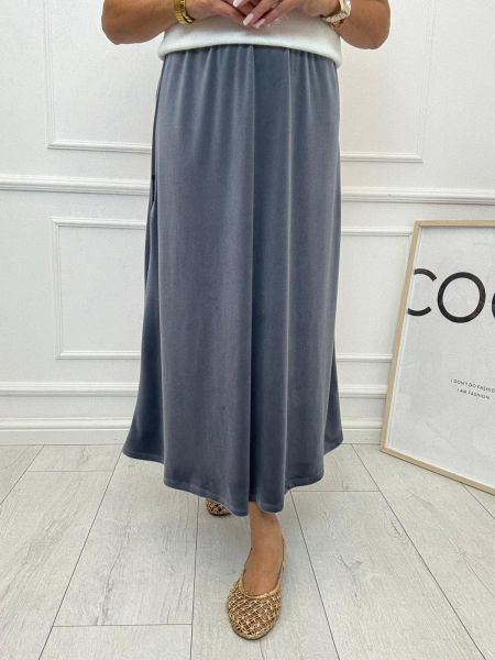 Welurowa Spódnica Minouu Szary