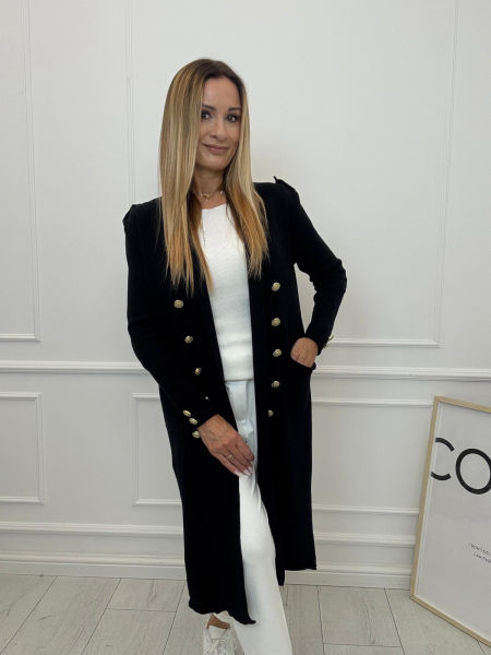 Sweter Cardigan Minouu Generał Czarny