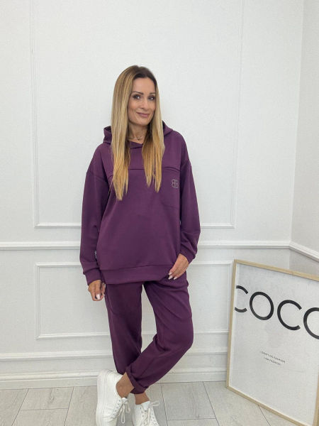 Masełkowy Komplet Dresowy BB Minouu Śliwka