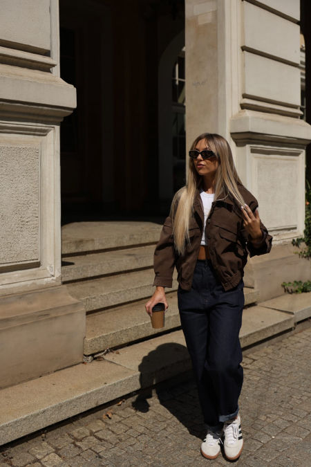 Kurtka Ramoneska Zamsz Czekolada Xana