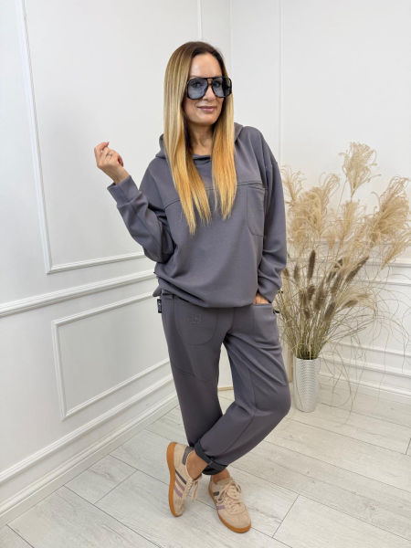 Masełkowy Komplet Dresowy BB Minouu Grafitowy